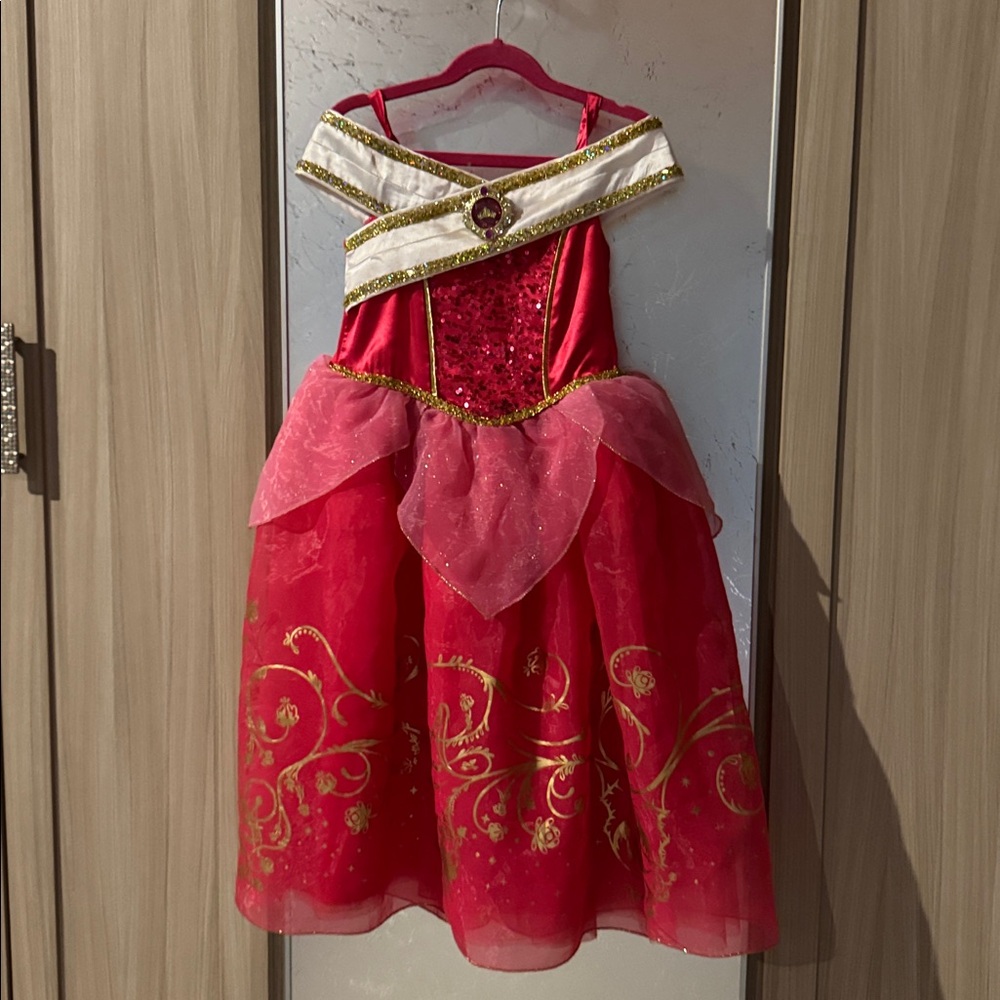 Disney Red and Gold Dress with sequence adding.